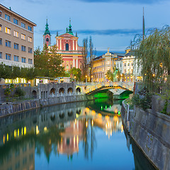 Image showing Romantic medieval Ljubljana, Slovenia, Europe.