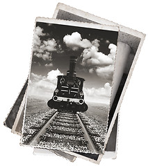 Image showing Vintage photos Old locomotive