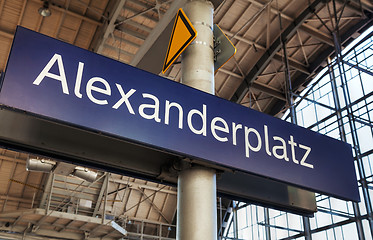 Image showing Alexanderplatz subway station sign in Berlin