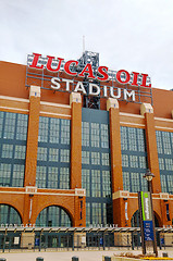 Image showing Entrance to Lucas Oil Stadium in Indianapolis