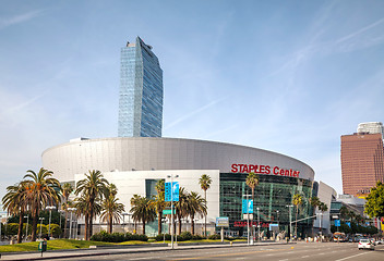 Image showing Staples Center in downtown Los Angeles, CA