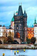 Image showing The Old Town Charles bridge tower in Prague