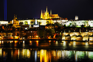 Image showing Old Prague cityscape with the Charles bridge