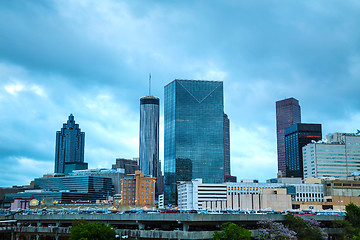 Image showing Downtown Atlanta at night time