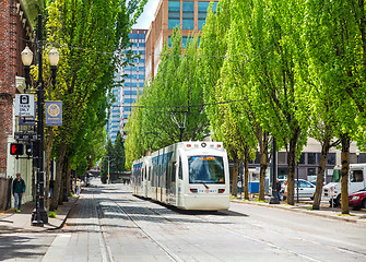 Image showing Light train of the Portland Streetcar system