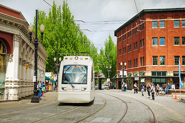 Image showing Light train of the Portland Streetcar system