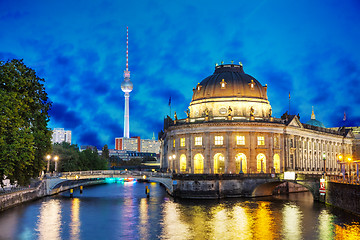 Image showing Berlin cityscape in the night