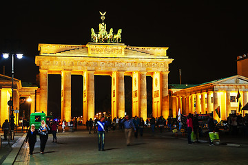 Image showing Brandenburg gate in the night