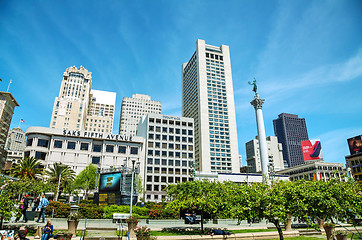 Image showing Union Square in San Francisco on a sunny day