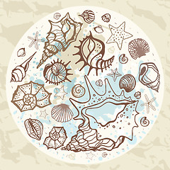 Image showing Sea background. Hand drawn vector illustration