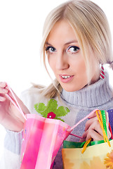 Image showing Pretty girl with shopping bags