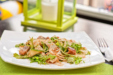 Image showing Salad with smoked eel