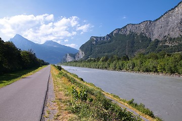 Image showing Bicycle path in Switzerland