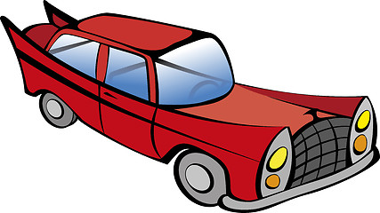 Image showing Red retro car