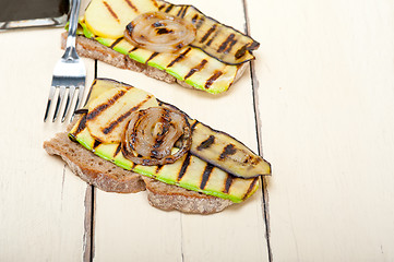 Image showing grilled vegetables on bread