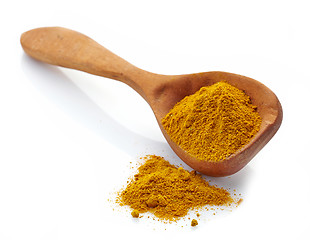 Image showing curry in a wooden spoon