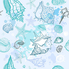 Image showing Sea background. Hand drawn vector illustration