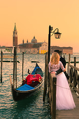 Image showing Just married in Venice, Italy.