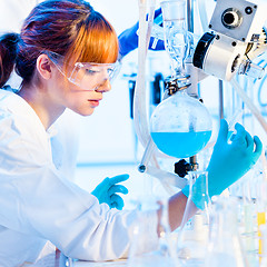 Image showing Young chemist in the laboratory.