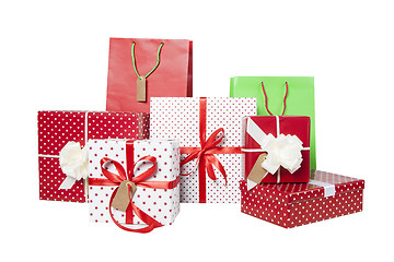 Image showing Presents and giftbags isolated