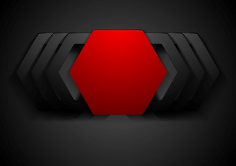 Image showing Red and black hexagon shapes logo