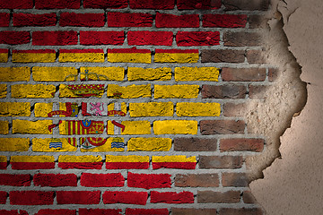 Image showing Dark brick wall with plaster - Spain