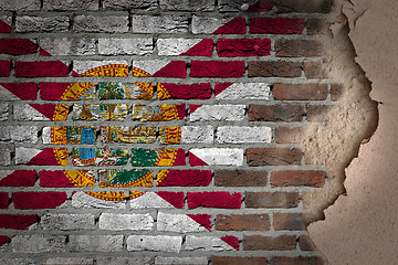 Image showing Dark brick wall with plaster - Florida