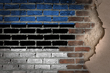 Image showing Dark brick wall with plaster - Estonia