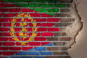 Image showing Dark brick wall with plaster - Eritrea