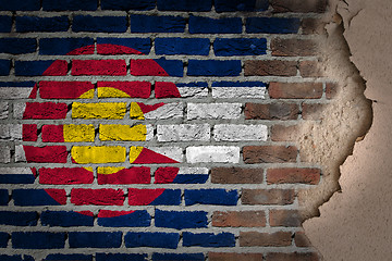 Image showing Dark brick wall with plaster - Colorado