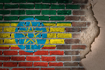 Image showing Dark brick wall with plaster - Ethiopia