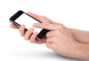 Image showing Mobile phone in hands