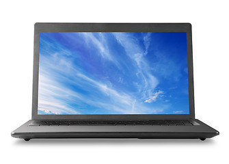 Image showing Laptop and sky