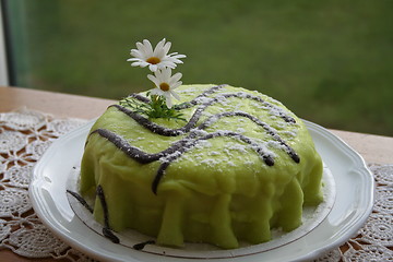Image showing Cake with green marzipan