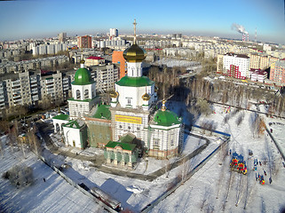 Image showing Aerial view on temple chapel in honor of Lady Day