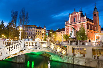 Image showing Preseren square, Ljubljana, capital of Slovenia.