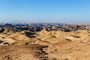 Image showing panorama of fantrastic Namibia moonscape landscape