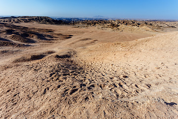 Image showing panorama of fantrastic Namibia moonscape landscape