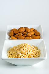 Image showing almonds, whole and minced