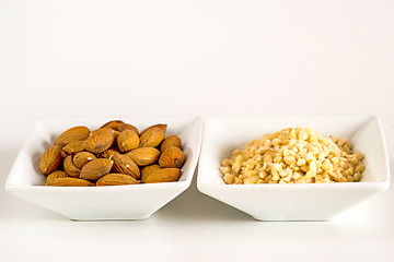 Image showing almonds, whole and minced