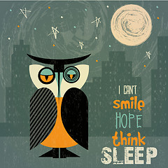 Image showing owl with insomnia