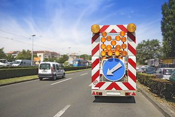 Image showing Road maintenance car signal