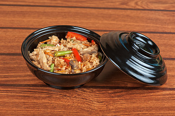 Image showing Rice chicken vegetable