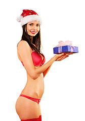 Image showing mrs claus in red bikini