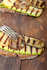 Image showing grilled vegetables on bread