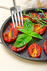 Image showing baked cherry tomatoes with basil anf thyme