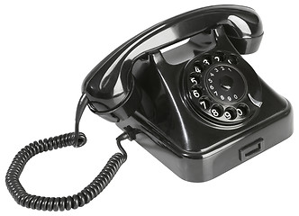 Image showing Old Black Bakelite Telephone Cutout