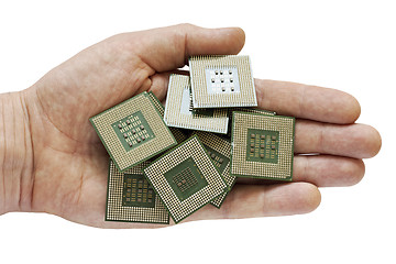 Image showing old chips in hand