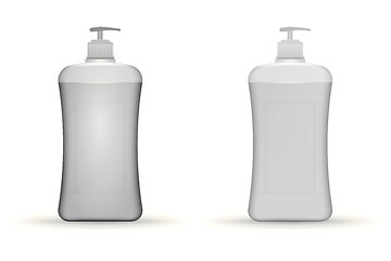 Image showing Vector illustration of gray dispenser pump bottles mock up