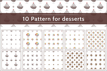 Image showing Ice cream pattern vector collection